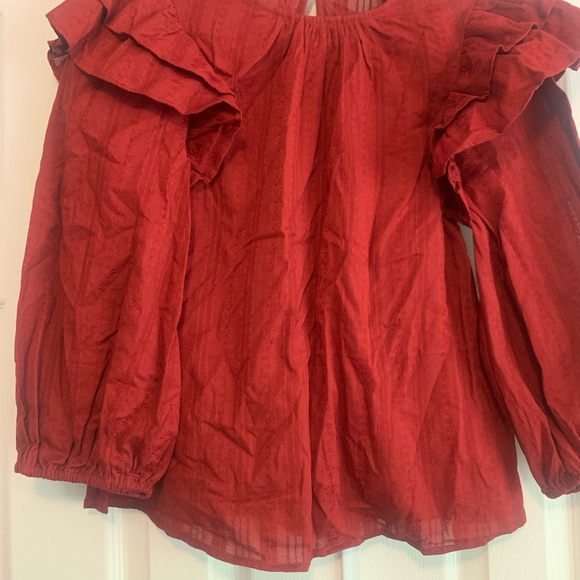 Universal Thread | Tops | Universal Thread Ruffles Sleeve Blouse Dark ...